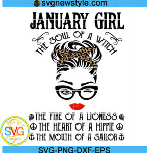 January Girl The Soul Of A Witch Svg, Png, Dxf, Eps Digital Download