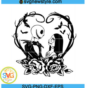 Jack And Sally In Heart Svg