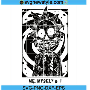 Rick Me Myself and I Skull Style Svg