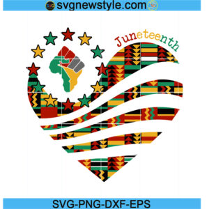 Juneteenth Heart Svg
