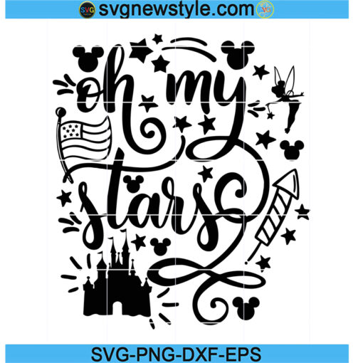 Oh my Stars svg, 4th of July svg, Minnie mouse svg, Fourth of July svg, Fireworks svg.