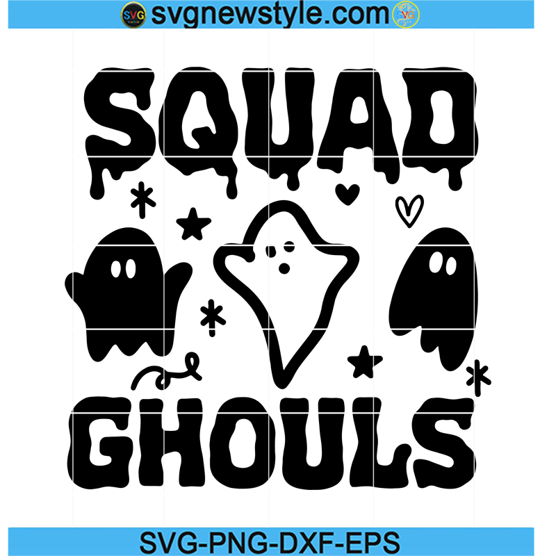 Squad Ghouls svg Designs, Halloween svg, Png, Dxf, Digital Downloads 4 Squad Ghouls
