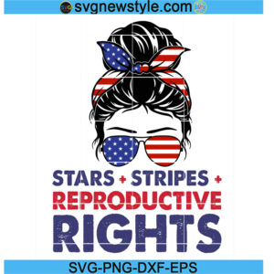 Stars Stripes Reproductive Rights Messy Bun Svg
