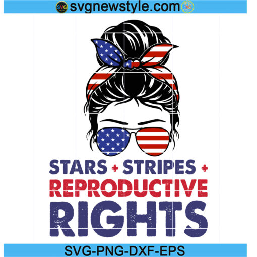 Stars Stripes Reproductive Rights Messy Bun