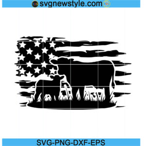 USA Cow Farm Svg
