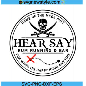 Hearsay Mega Pint Rum running and bar logo svg, Glass beer can Svg, Png, Dxf, Eps