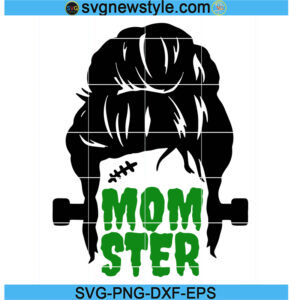 Momster svg, Momster Messy Bun svg, PNG EPS DXF Silhouette Art