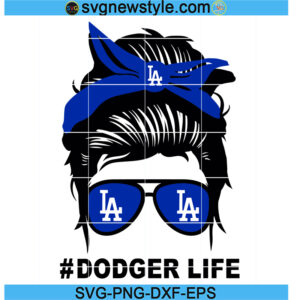 Dodger Girl life solid bow svg