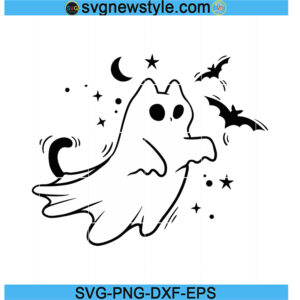 Сute Ghost Cat Svg