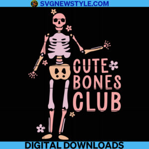 Cute Bones Club Svg