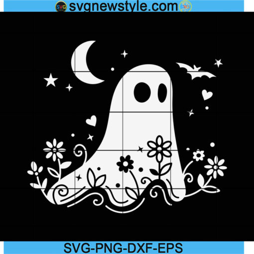 Floral Ghost Svg Designs