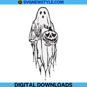Halloween Ghost with Flower svg