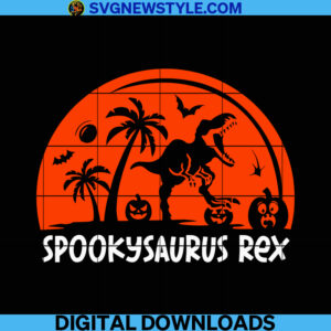 Halloween Dinosaur Svg File, Vintage Halloween Svg, Png, Dxf, Eps, Silhouette