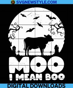 Halloween Moo Boo Svg, Funny Halloween Png, Cute Halloween Svg, Halloween Party Png