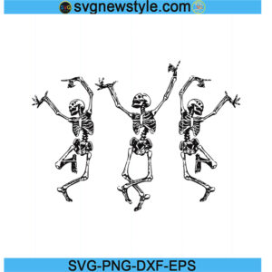 Halloween Party Dancing Skeleton Svg