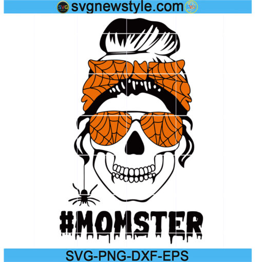 Messy Hair Bun Monster Svg