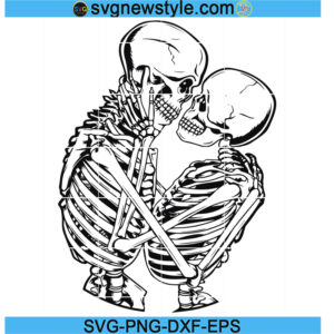 Skeleton Kissing Svg