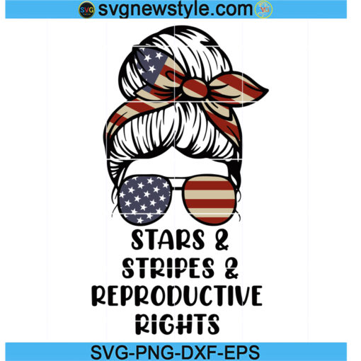 Stars Stripes Reproductive Rights Messy Bun