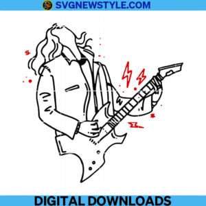 Stranger Things Eddie Munson With Guitar Svg
