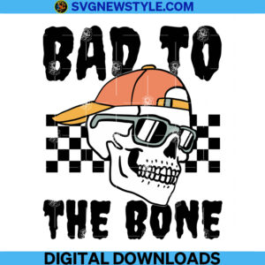 Bad To The Bone With Skull Boy Ghost Svg
