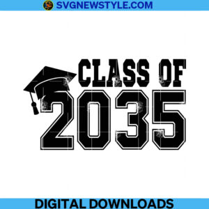 Class of 2035 Jersey Letters Grow with me svg