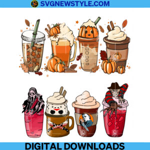 Fall Coffee Pumpkin Halloween Png, Pumpkin Spice Png, Instant Download