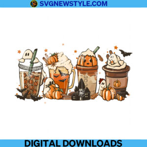 Halloween Pumpkin Latte Drink Cup Png