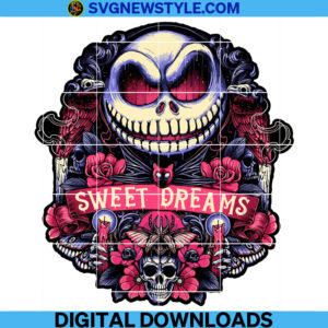 Jack Skellington Sweet Dreams Png Designs, Instant Download, Png Sublimations