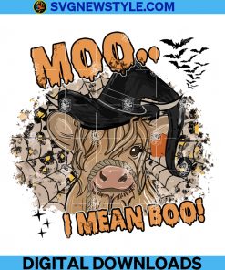 Moo I Mean Boo Png, Funny Halloween Png, Halloween Party Png, Trick or Treat Png, Western Halloween Png.