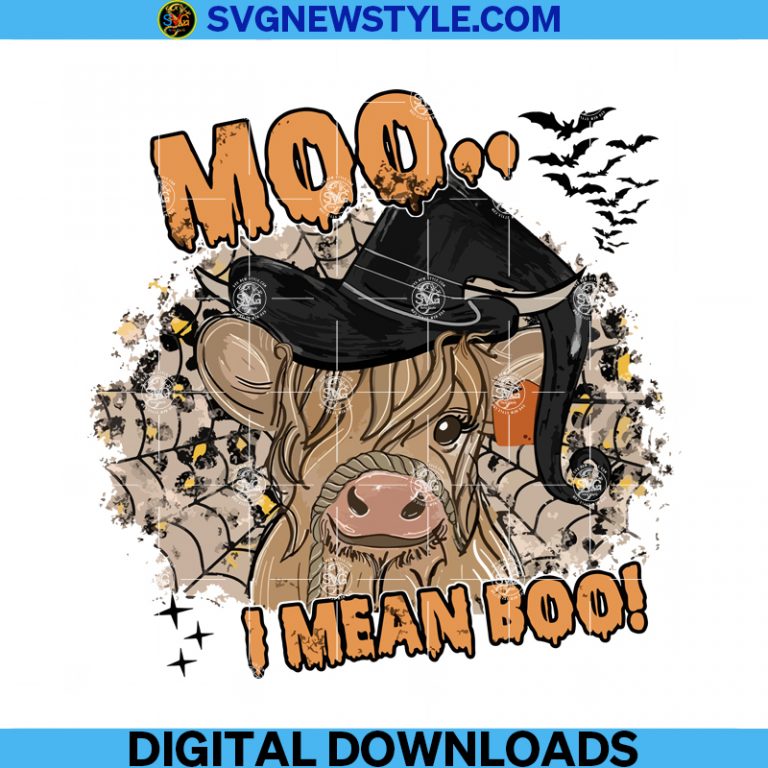 Moo I Mean Boo Png, Funny Halloween Png, Halloween Party Png, Trick or