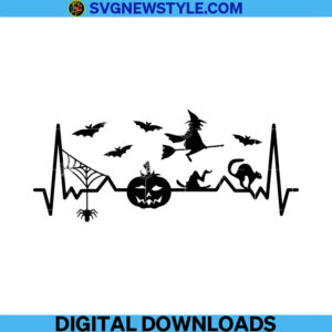Heartbeat Halloween Svg