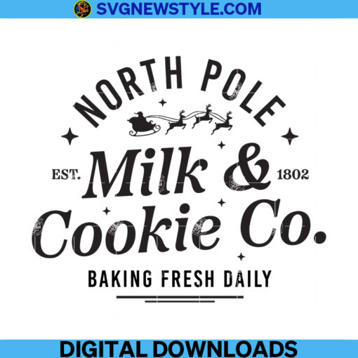 North Pole Milk Cookie Co Svg