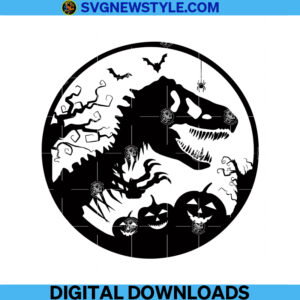 Saurus With Pumpkin Svg