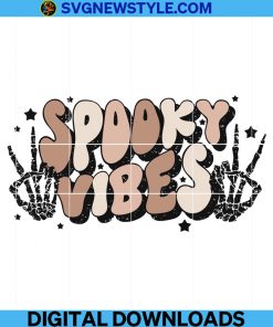 Spooky Vibes svg, Spooky season png, Skeleton svg, Ghost svg, Boho Halloween svg, png.