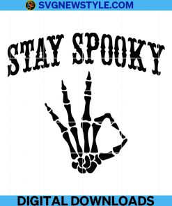 Stay spooky svg, Halloween svg, Fall svg, Skeleton svg, Spooky season svg, png.