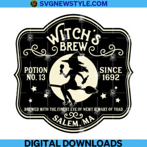 Witch's Brew Drink Label Svg