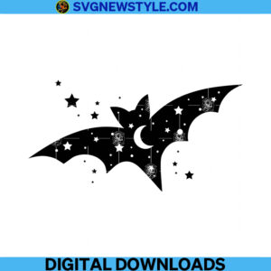 Bat and stars Svg
