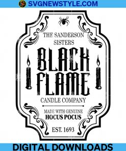 Sanderson Sisters Svg, Black flame candle Svg, Hocus Pocus Svg, Halloween Party Svg, Png.