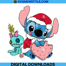 Blue Alien and Scrump Christmas Svg