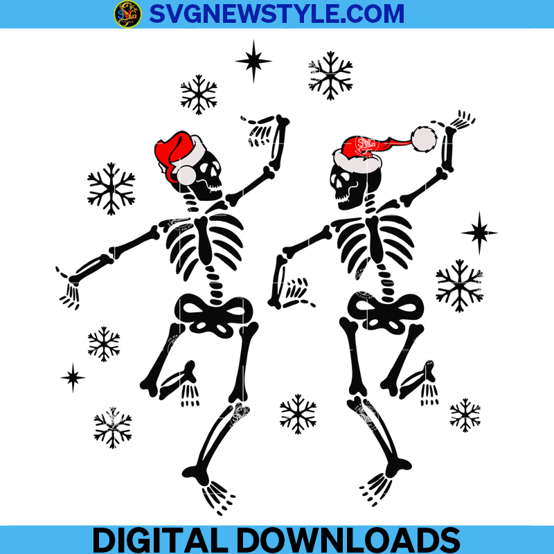 Christmas Dancing Skeleton Svg, Santa Skeleton Svg, Funny Christmas Svg