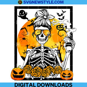 Coffee Skeleton Png, Halloween Skeleton Png, Sublimation Designs