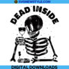 Dead Inside Funny Wine Skeleton Svg