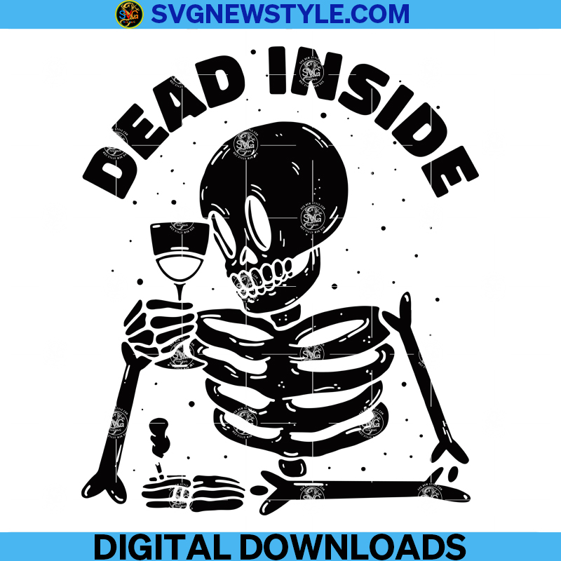 Dead Inside Funny Wine Skeleton199