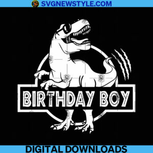 Dinosaur Birthday Boy Svg