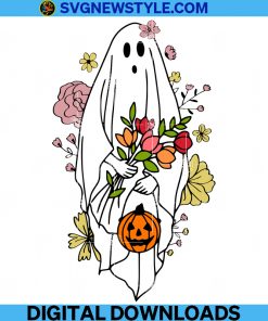 Halloween Ghost Png, Floral Ghost Png, Sublimation File