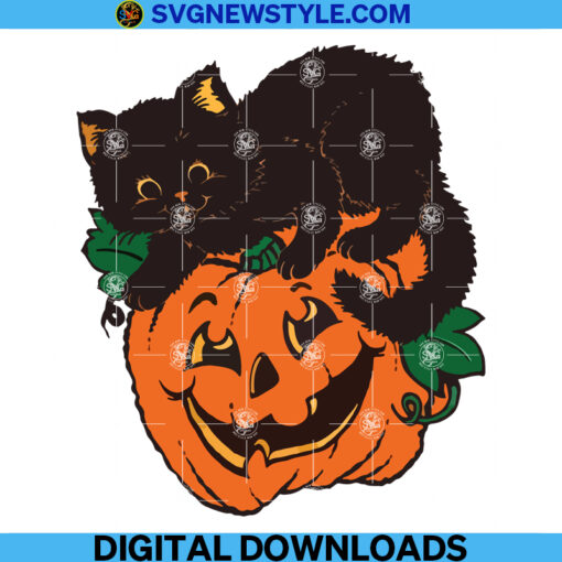 Halloween Pumpkin Black Cat Png