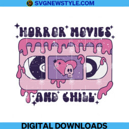 Horror Movies And Chill Distressed Png
