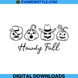 Howdy Pumpkin Svg, Western fall Svg, Png, Dxf, Eps, Svg Files For Cricut