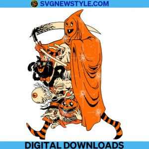 Retro Skeleton Pumpkin Png