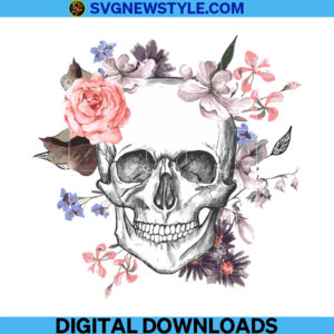 Skull Flowers Png